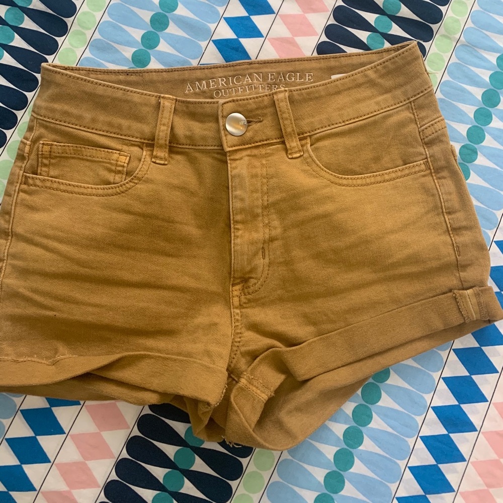 american eagle outfitters caramel colored shorts!